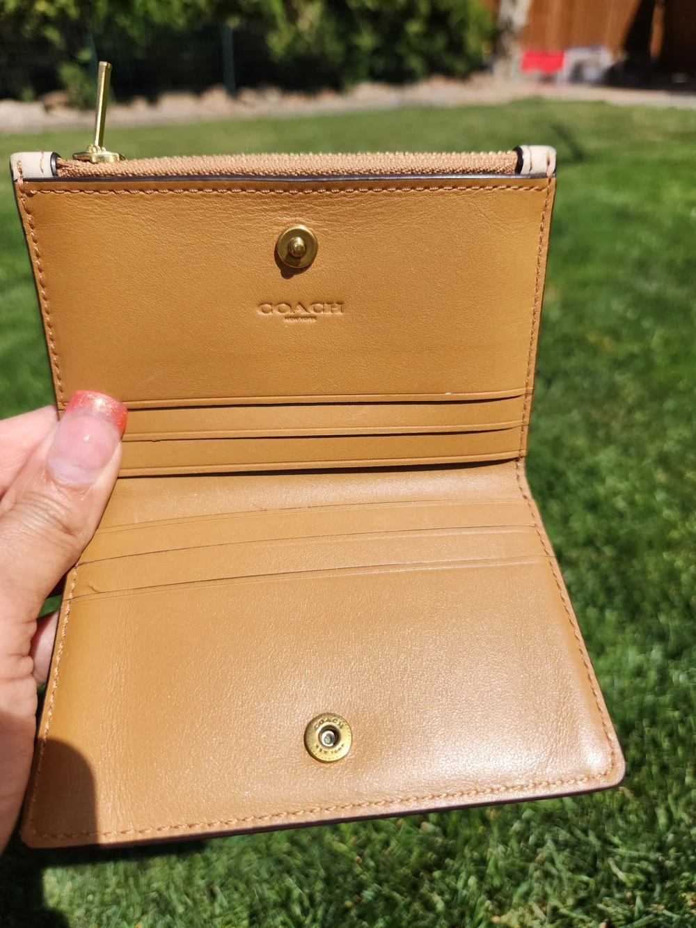 Coach compact leather
